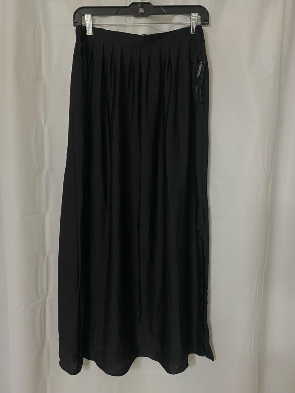 Apt.9 Women's Black Open Side Pleated Maxi Skirt Sz M Petite NWT